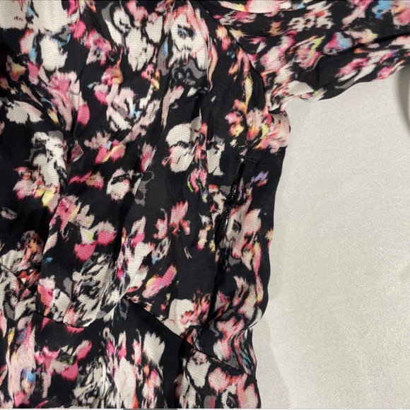 NWT $135 Allsaints [ Small ] Kota Freefall Floral Blouse Black Pink Multi #5312b - Picture 5 of 16